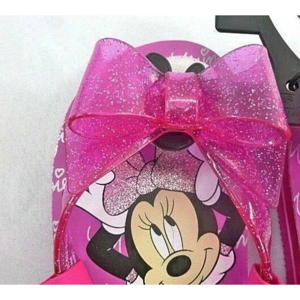 Disney Minnie Mouse Sandals Toddler Girls Size Small 5-6 Pink Flip‎ Flops NEW